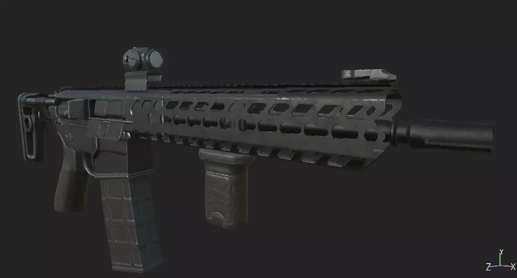 SIG MCX Carbine Low-poly 3D model