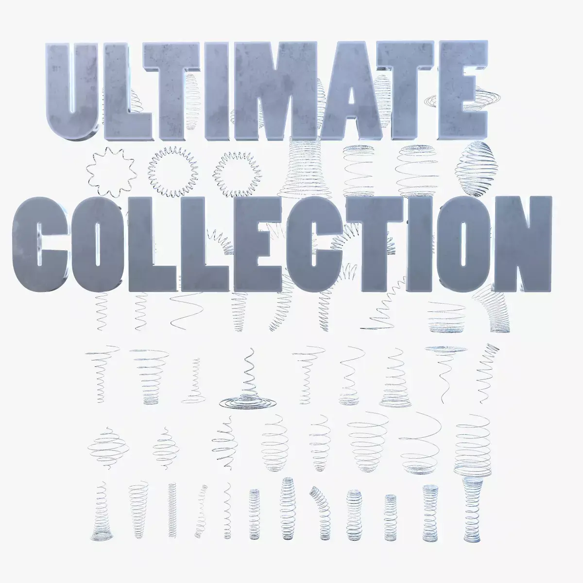 Metal Spiral Spring ULTIMATE COLLECTION  3D model