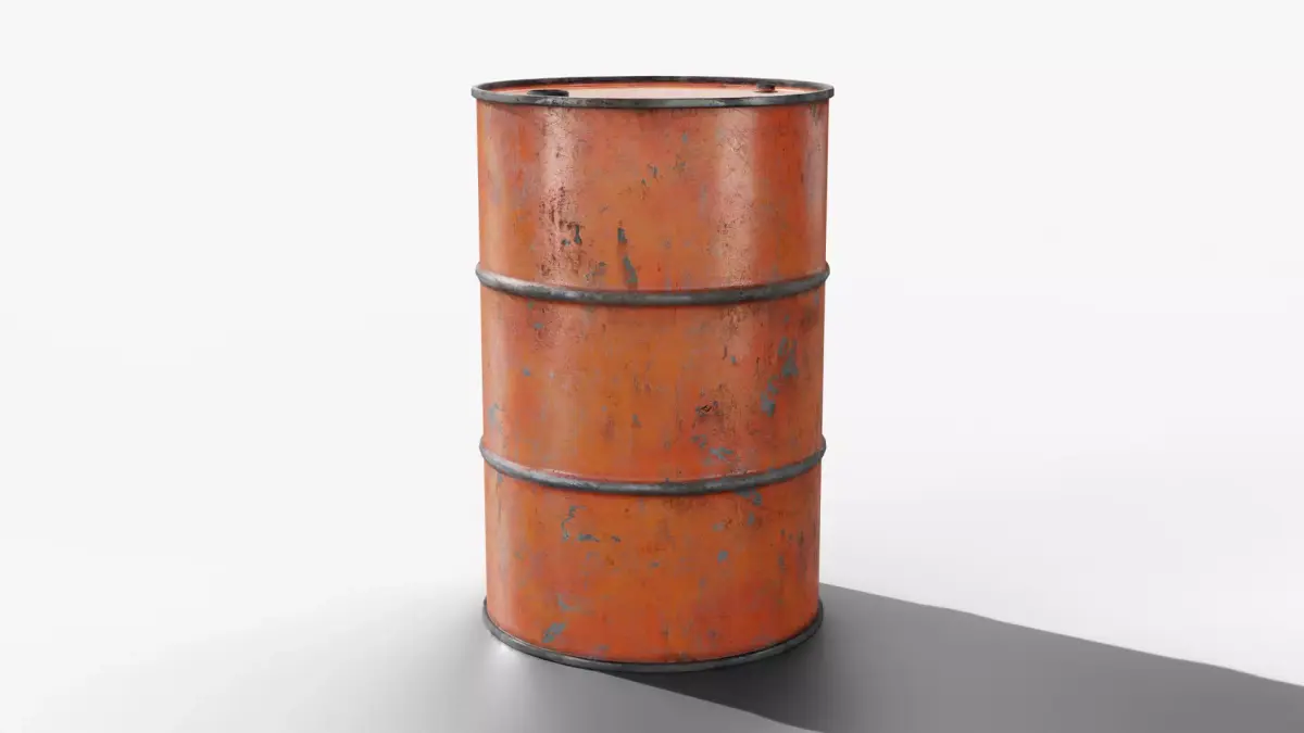 Steel Barrel - Orange - Dirty 3D model