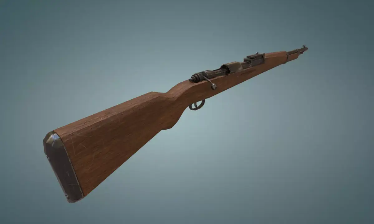 Karabiner k98 rifle Low-poly 3D model