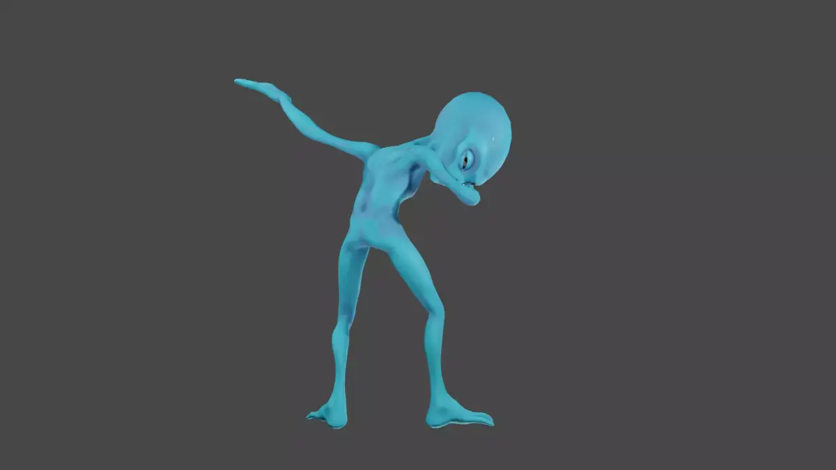 Dancing  Alien Low-poly 3D model