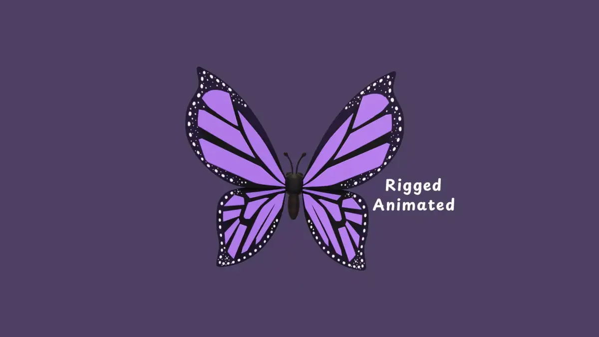 Cartoon Butterfly Wing Flapping 04 Animated Low-poly 3D model