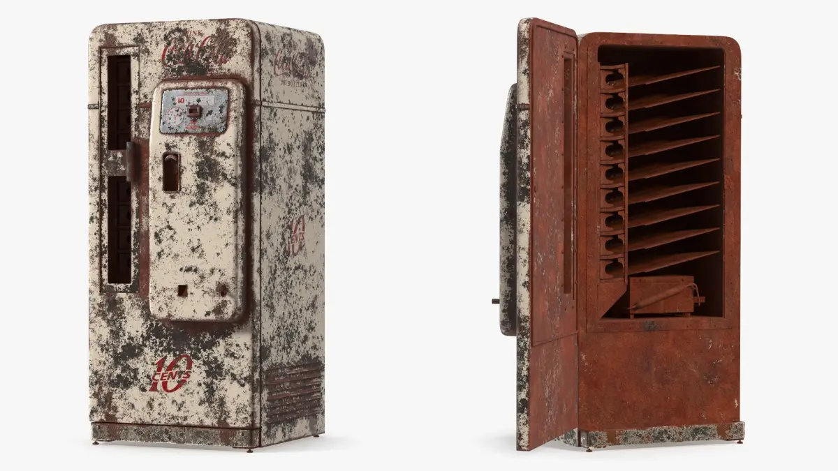 Rusty Coca-Cola Vending Machine Cavalier 72 Distressed 3D model