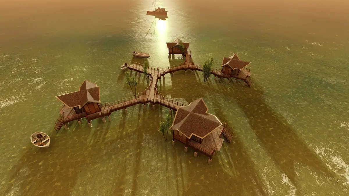Hotel Beach 3D model get