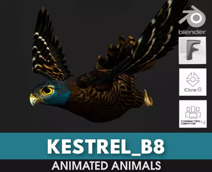 Kestrel B8 Low-poly 3D model