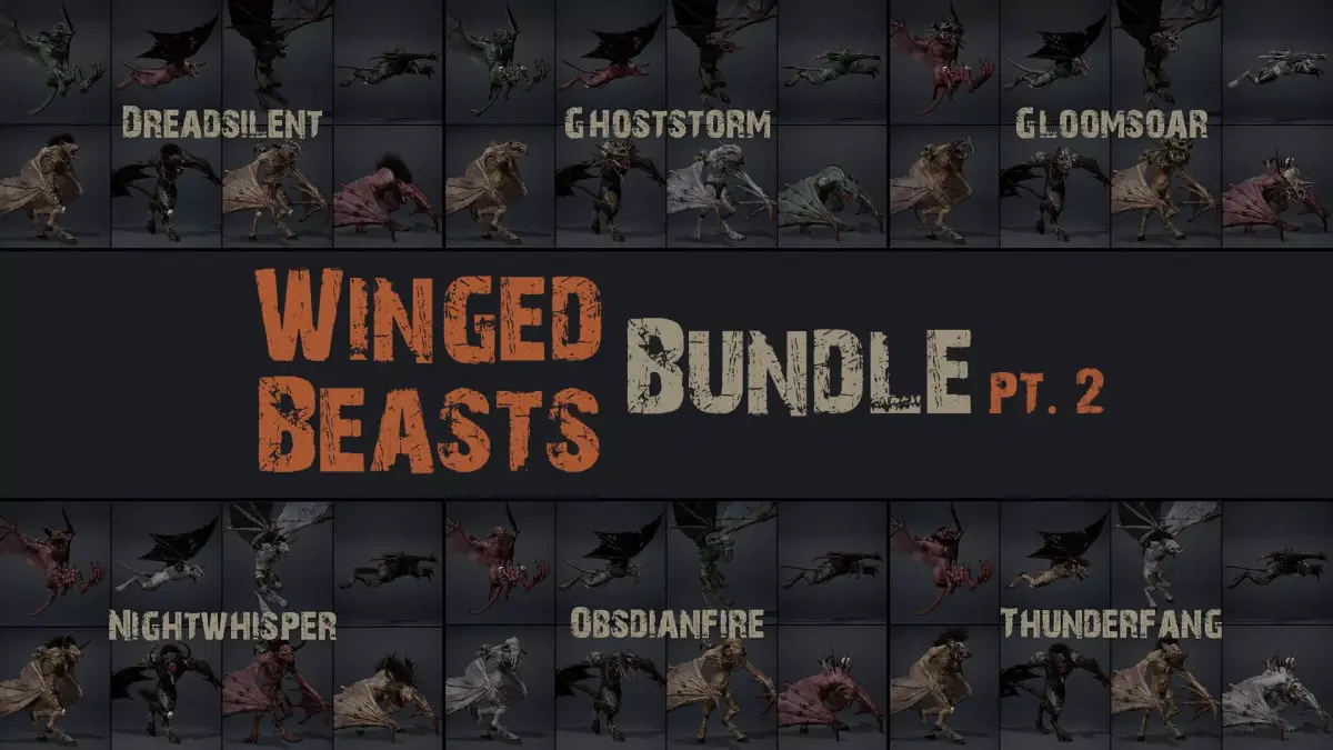 Winged Beasts Bundle Part 2 3D Model Pack