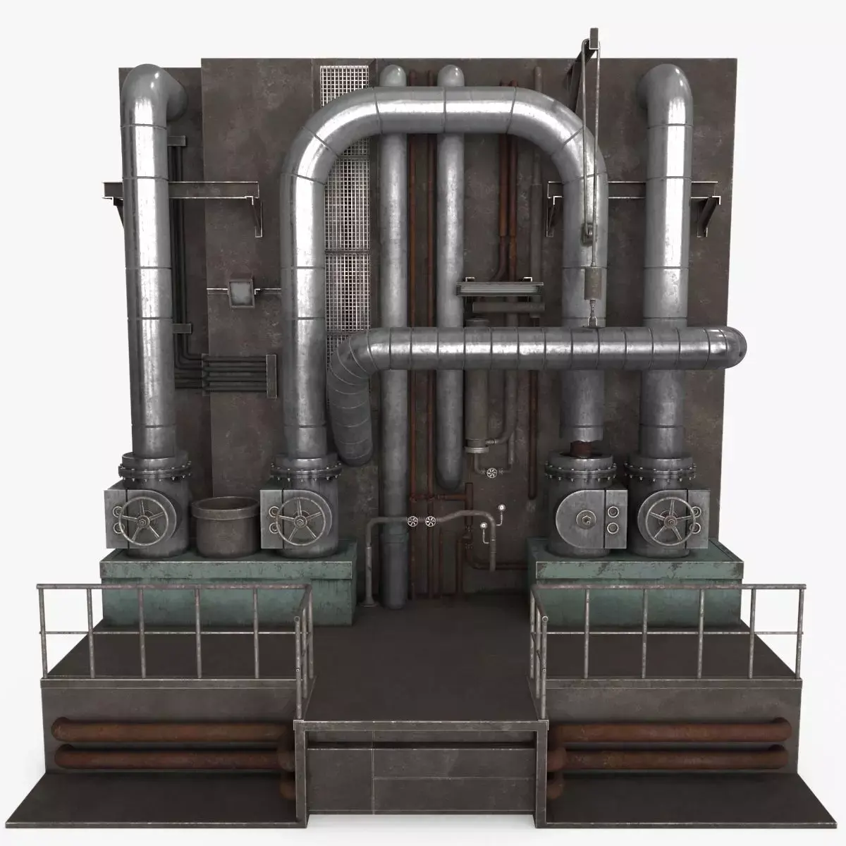 Industrial Pipes v5 Low-poly 3D model