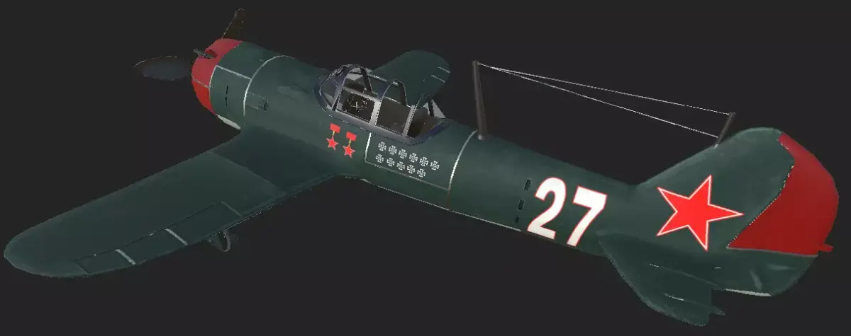 Plane LA-5 Low-poly 3D model