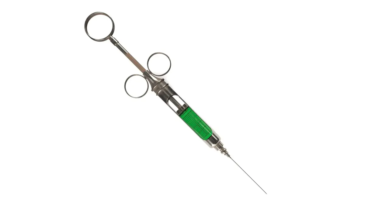 Vintage Medical Syringe with Injection 3D model