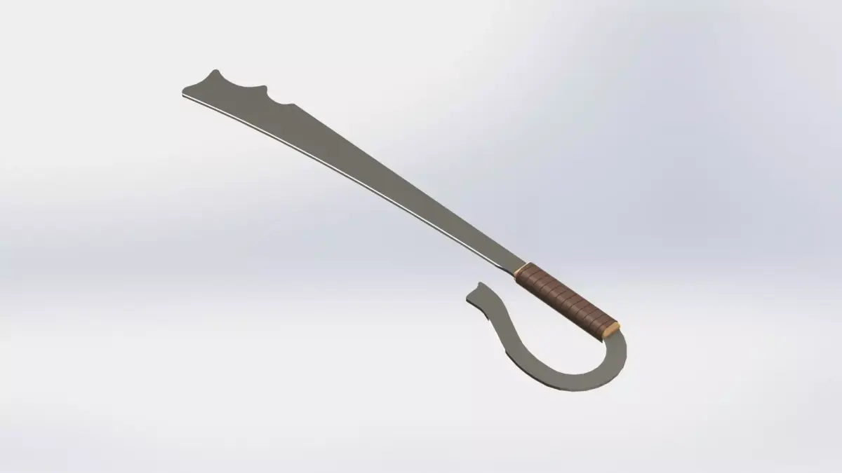 WG 7002 - Ersatz falchion v2 Low-poly 3D model
