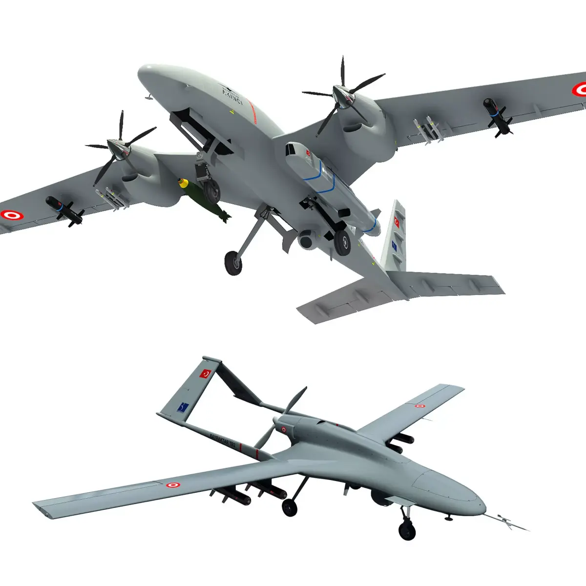 TURKISH BAYKAR UAVs and DRONEs  3D model