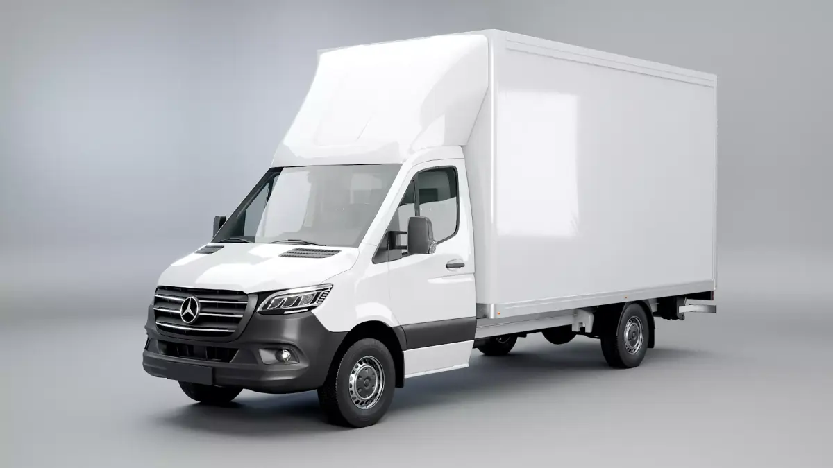 Mercedes Sprinter Tail Lift Box Van Low-poly 3D model