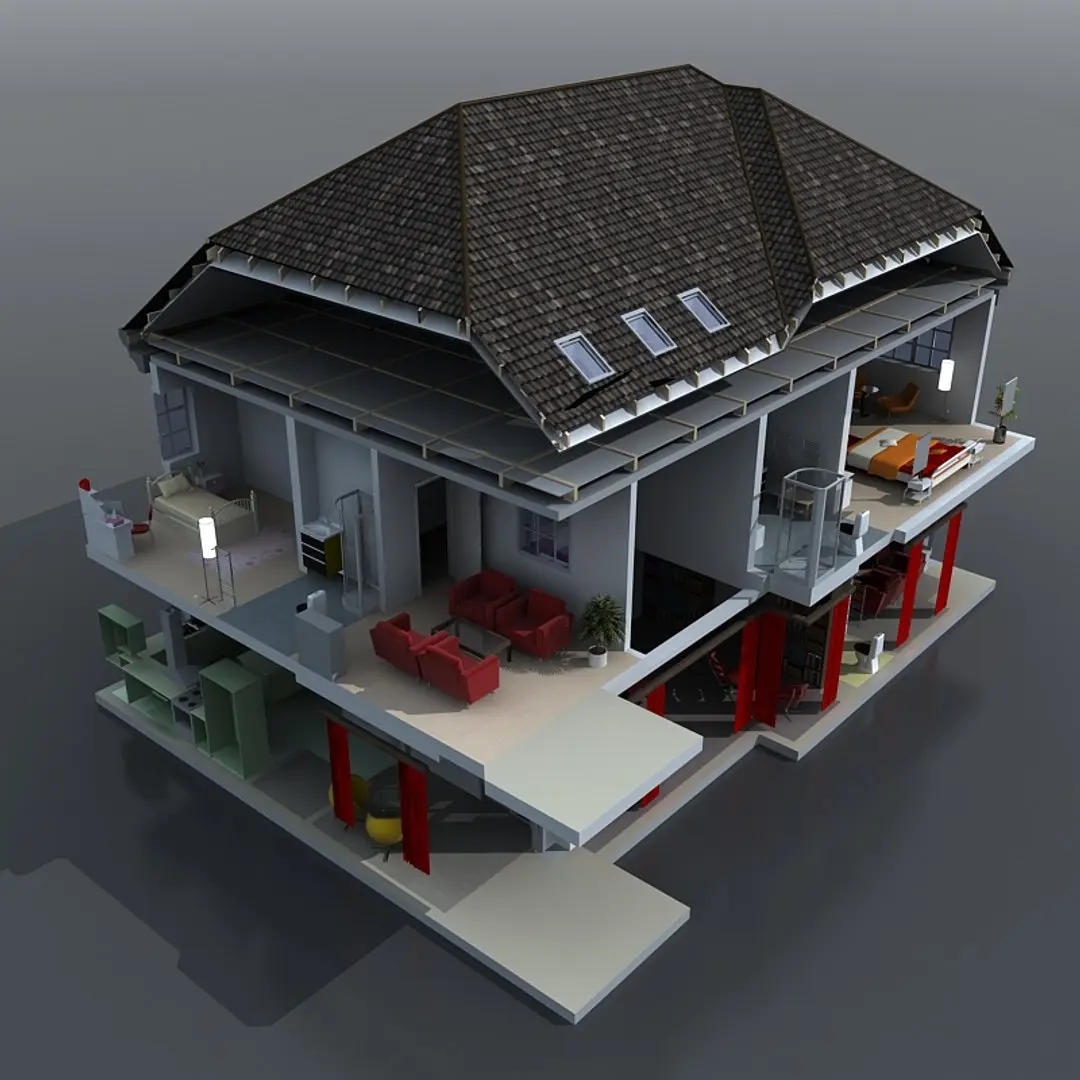 3D House Cuttout 3D model