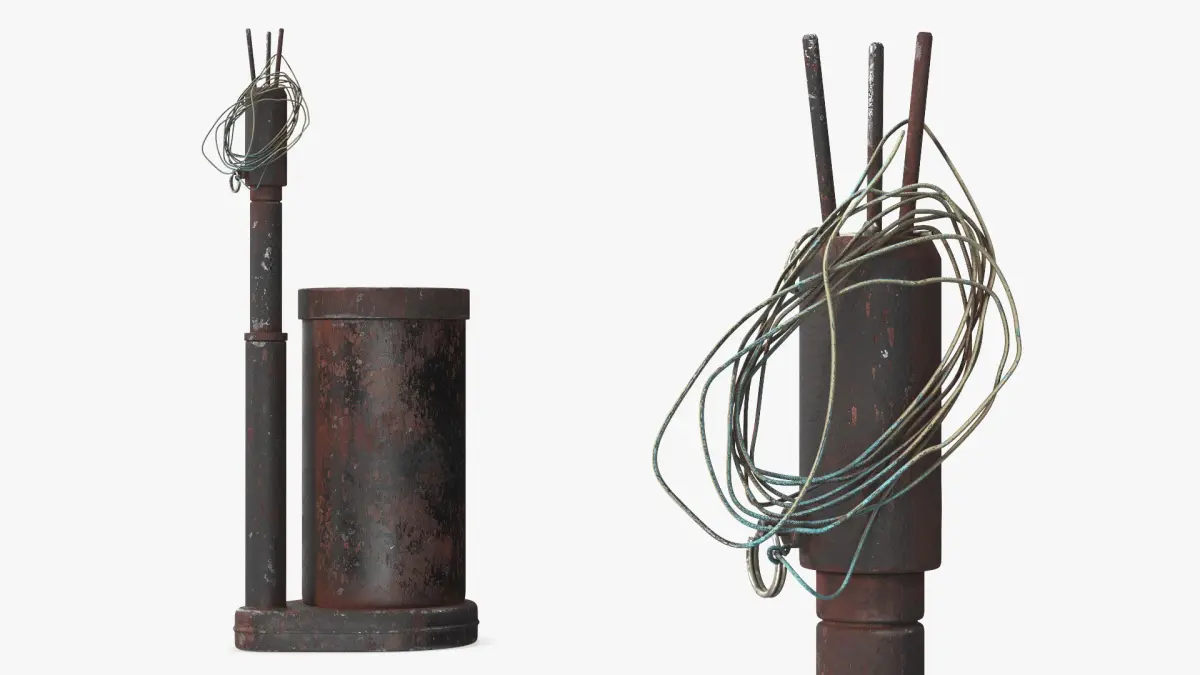 WW2 M2 Anti Personnel Mine Black Rusty 3D model