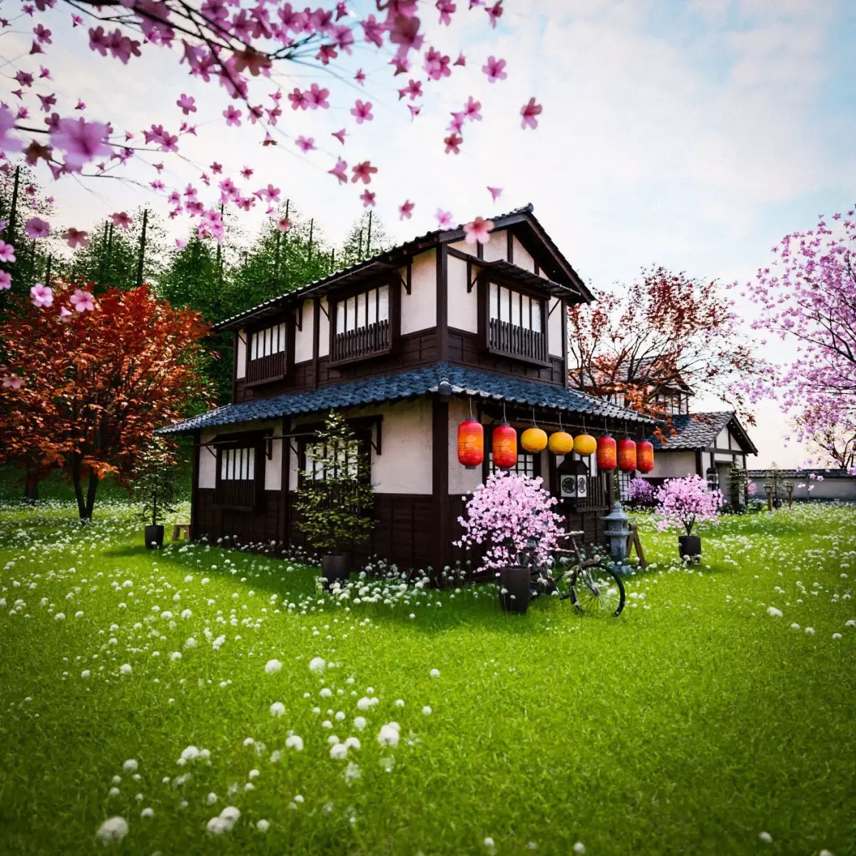 JAPAN TRADITIONAL BUILDING 004 Low-poly 3D model
