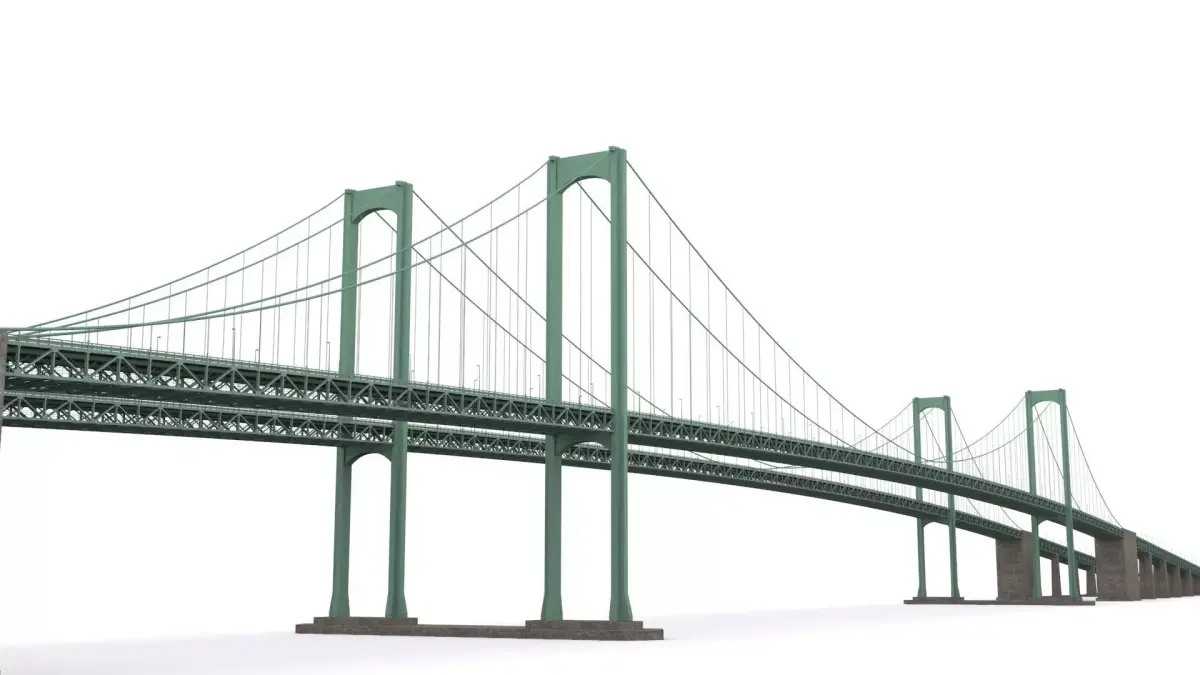 Delaware Memorial Bridge Low-poly 3D model