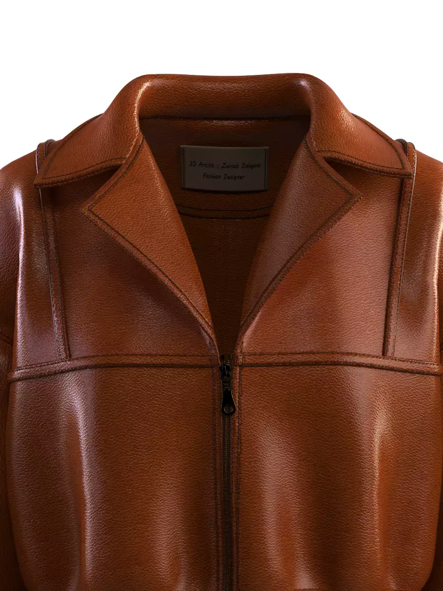 Leather Dress Coat Low-poly 3D model