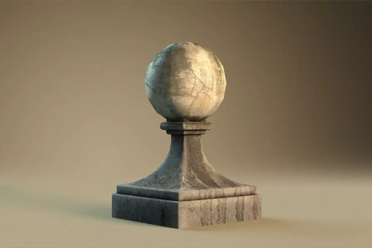 Stone ball finial Free low-poly 3D model