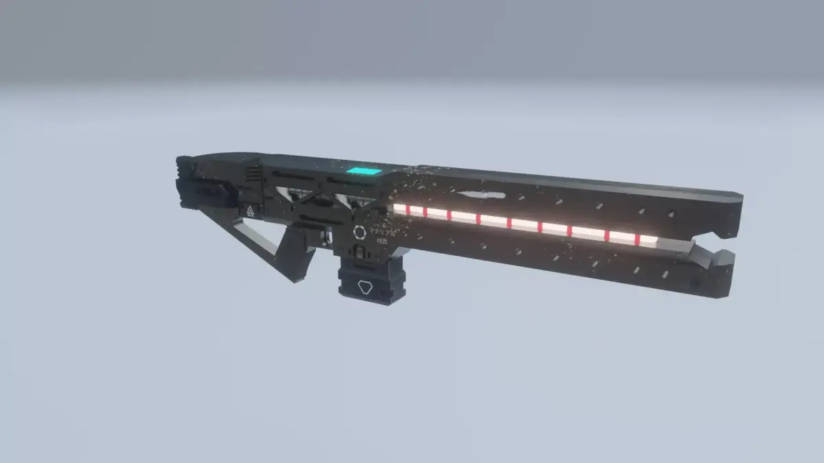 Sci-Fi RailGun Free low-poly 3D model