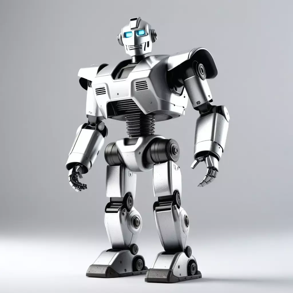 Dented Metal Robot Toy 3D model