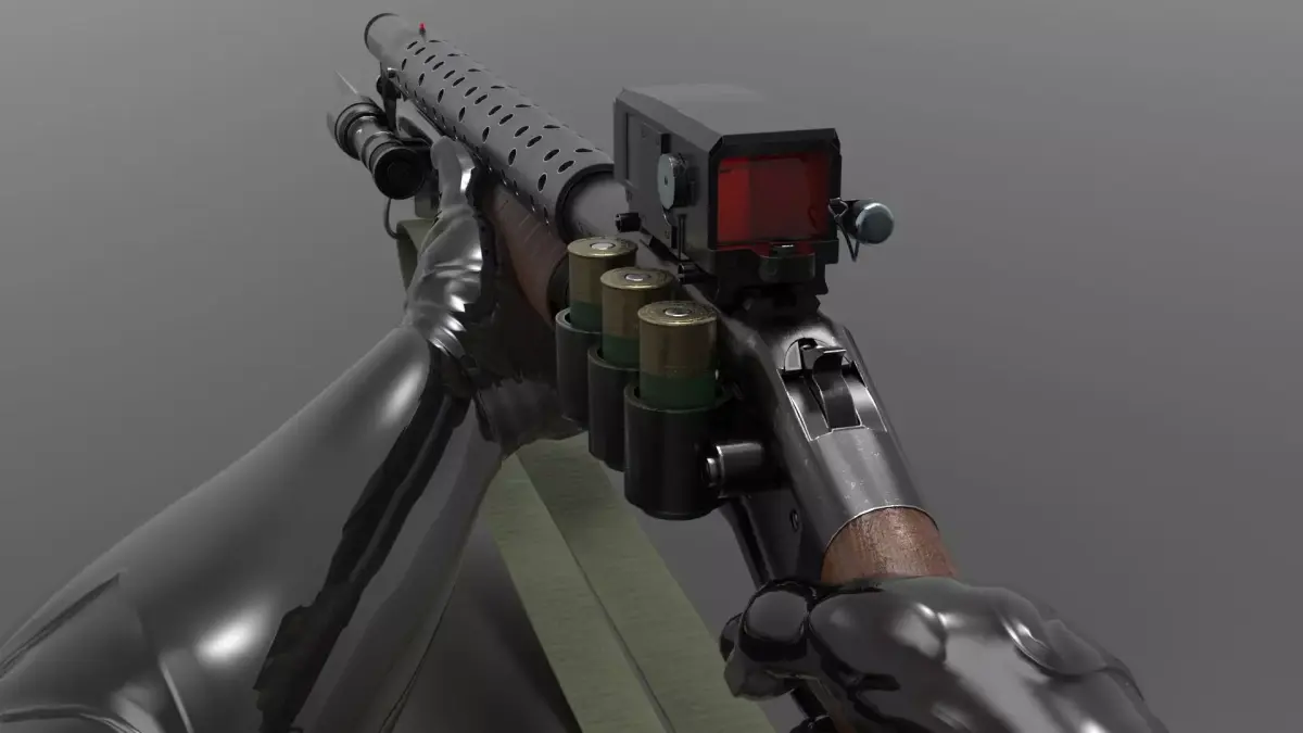 Winchester Model 1897 Shotgun Fps - Tps Low-poly 3D model