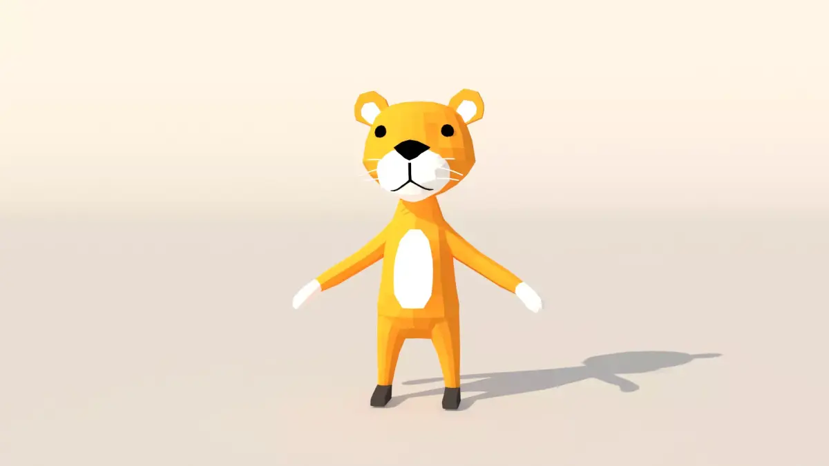 Character B097 Tiger Cute    Low-poly 3D model