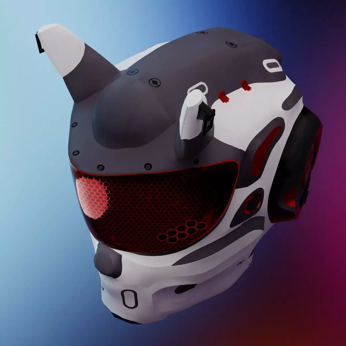 SCI-FI Helmet Low-poly 3D model 8