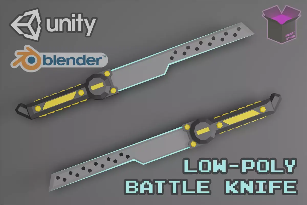Stylized Battle Knife Free low-poly 3D model