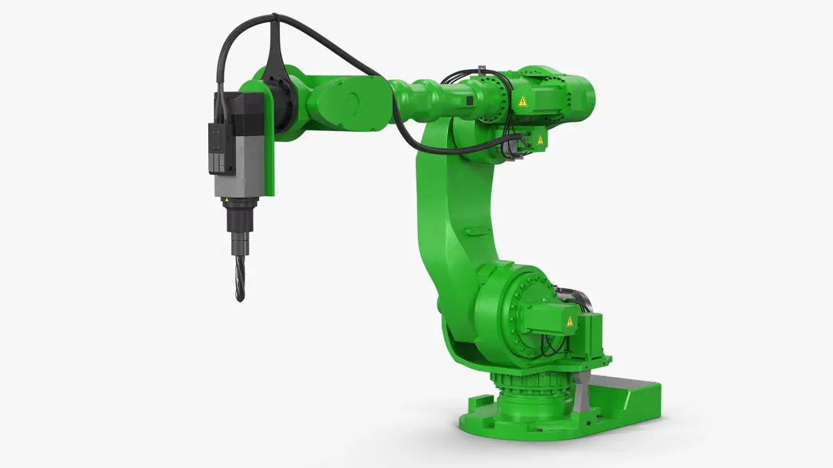 Robotic Arm for Precision Drilling Green Rigged for Cinema 4D 3D model