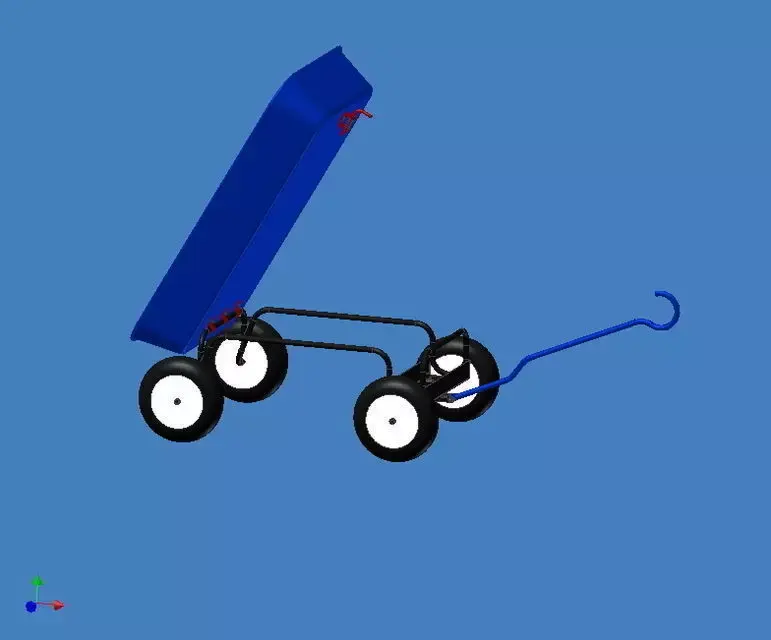 4 wheeled heavy duty tilt trailer Free 3D model
