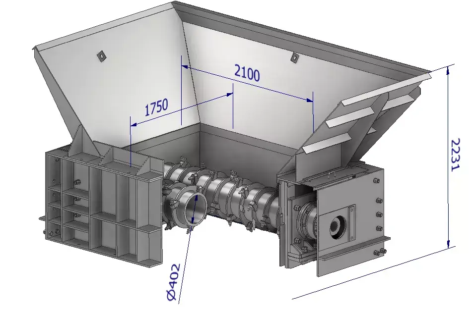 Toothed Roll Crusher Coal Processing Equipment 3D model