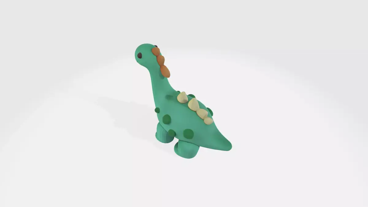 Dino cartoon model Low-poly 3D model