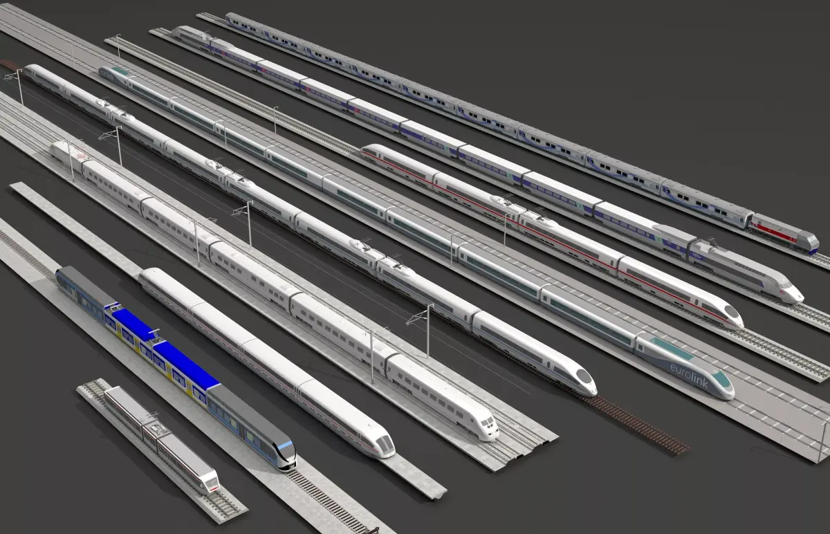 train-bullet train-rail train 3D model purchase