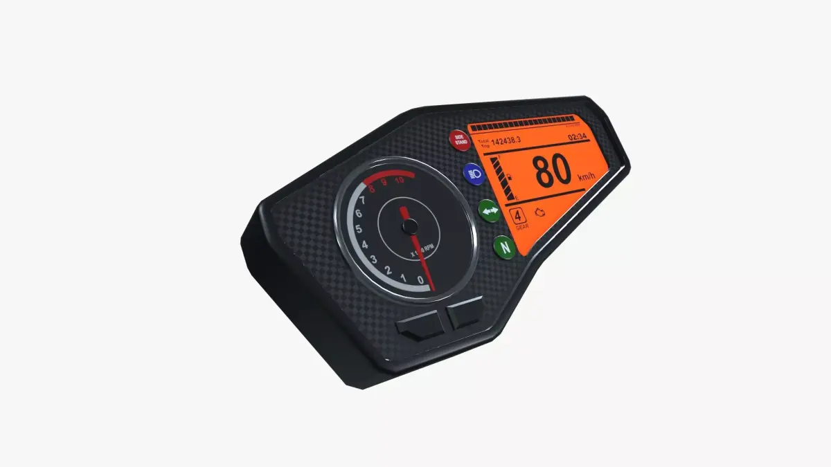 Meter console Low-poly 3D model