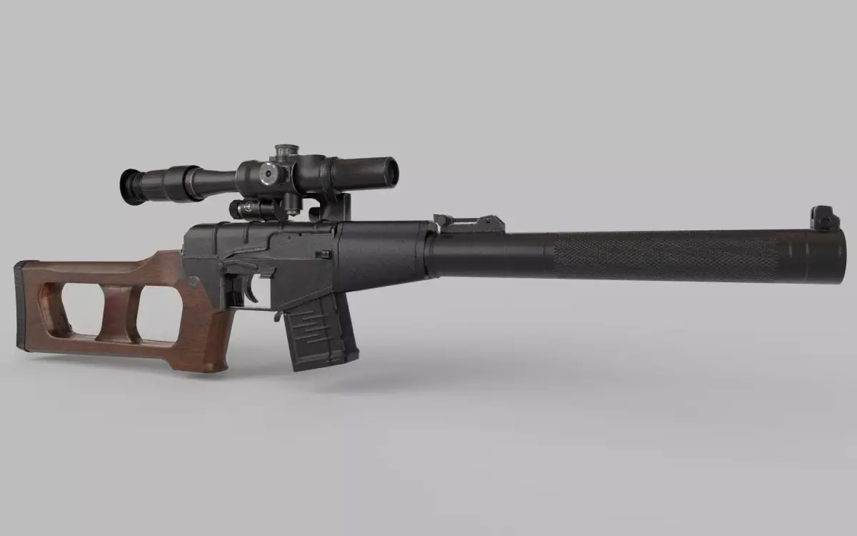 VSS Vintorez Rifle Low-poly 3D model