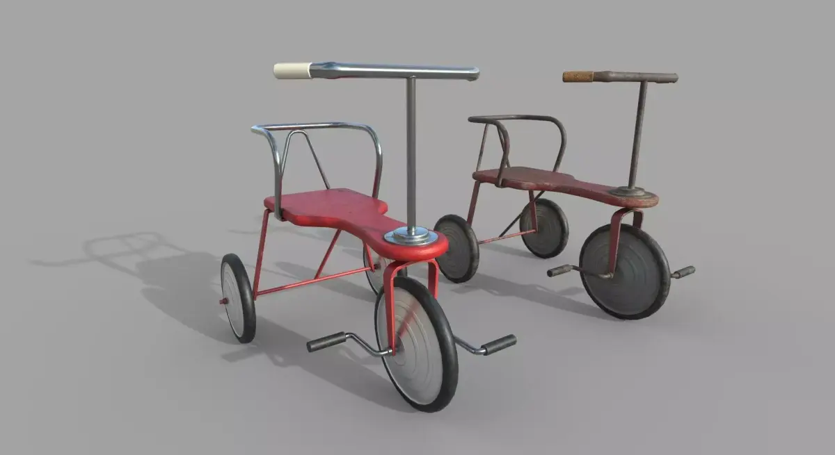 Retro bike Low-poly 3D model