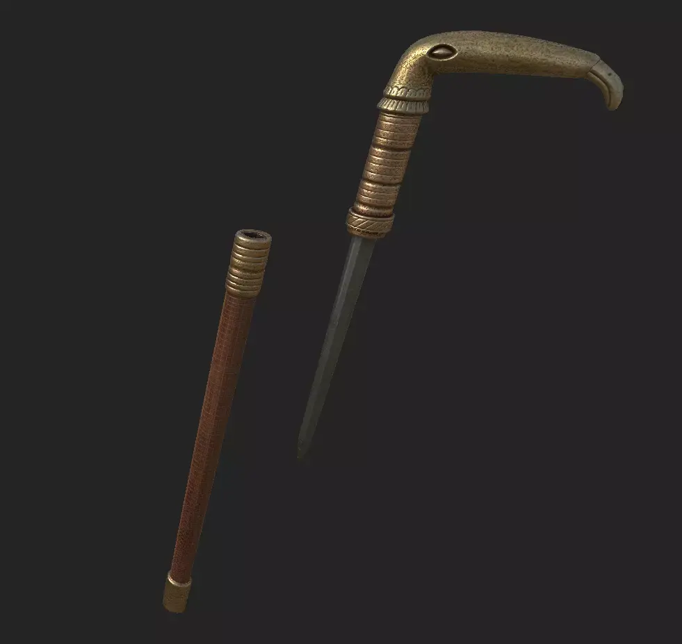 Crutch Secret Free low-poly 3D model
