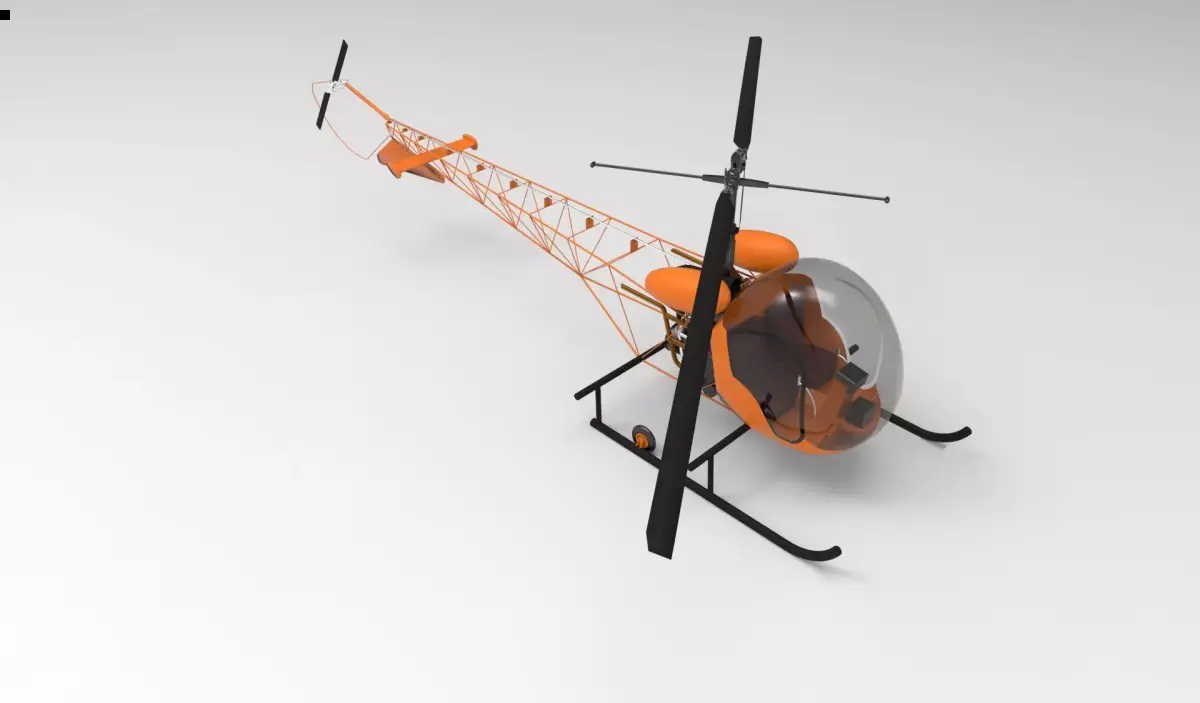 bell 47 orange 3D model