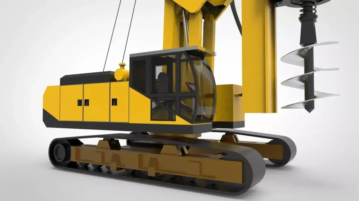 pile drilling machine 3D model