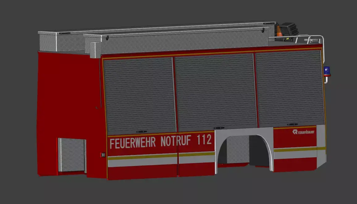 Rosenbauer Ruestwagen Aufbau Low-poly 3D model