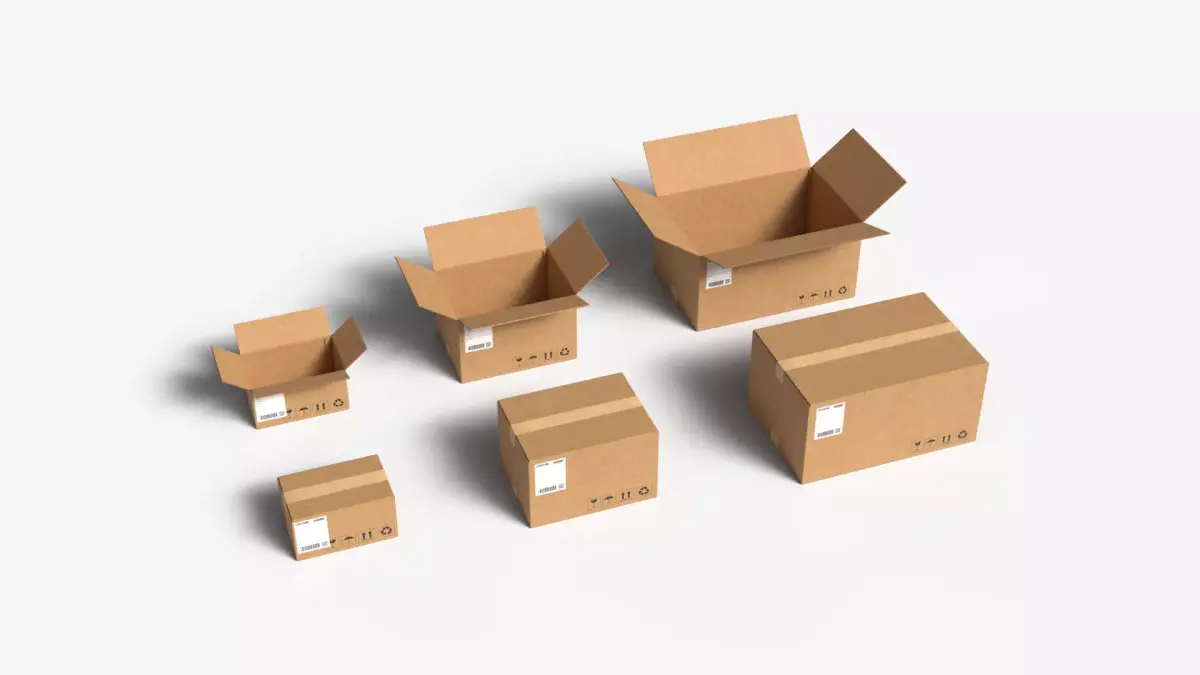 Cardboard Box Set  - Small Medium Large - Open Closed PBR Pack