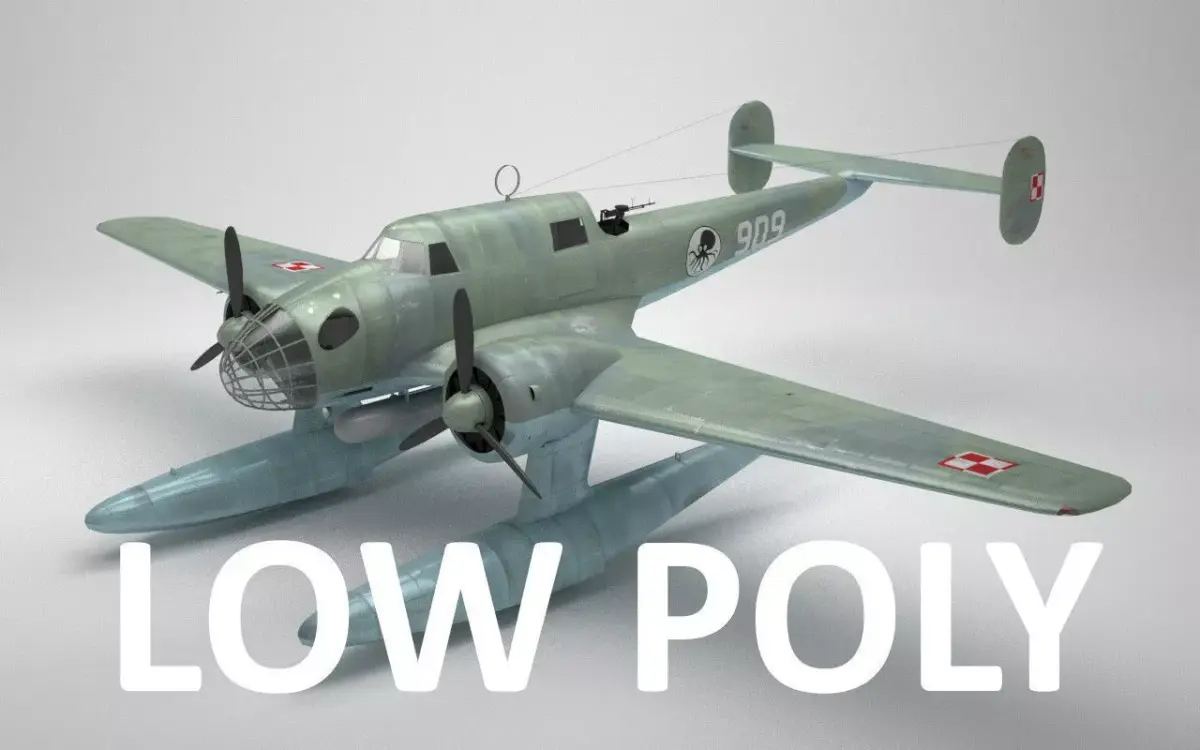RWD-22 torpedo bomber Low Poly Low-poly 3D model
