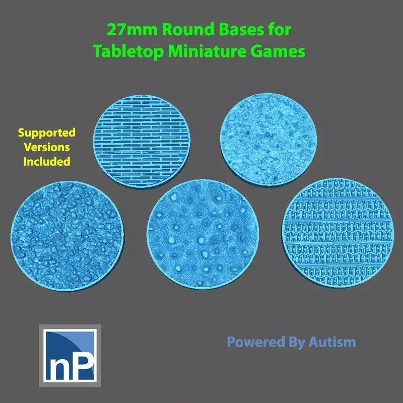 27mm Round Bases for Tabletop Miniature Games - pack 2 Free 3D print model