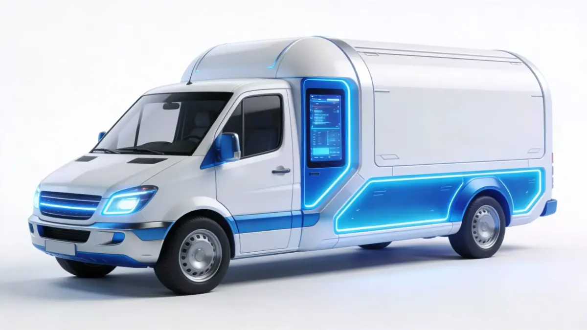 Futuristic Sci-Fi Smart Delivery Van 3D Model Low-poly 3D model