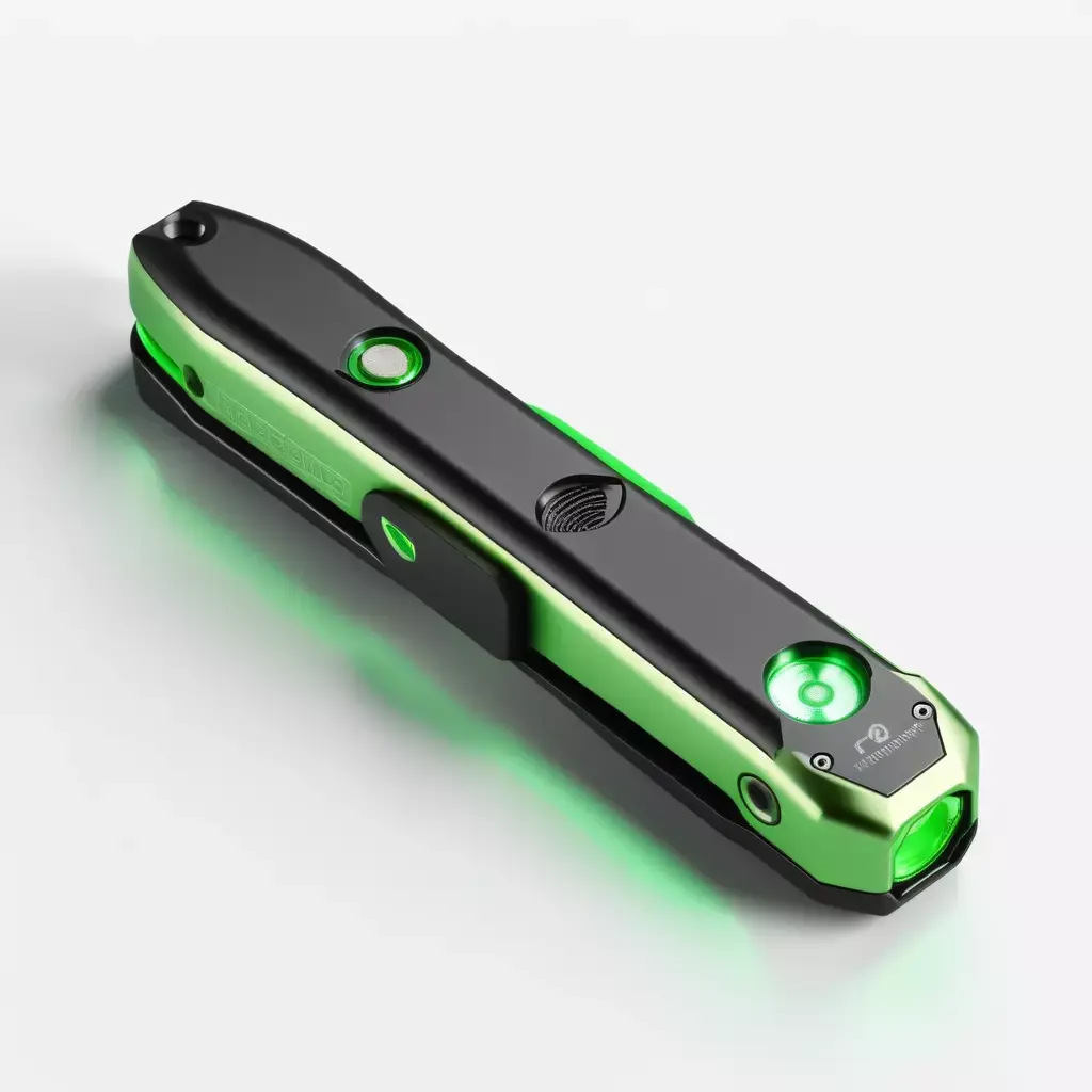 Futuristic Green LED Handheld Tool 3D model