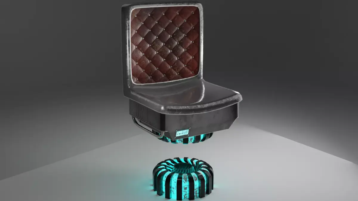 sci-fi bar stool Low-poly 3D model