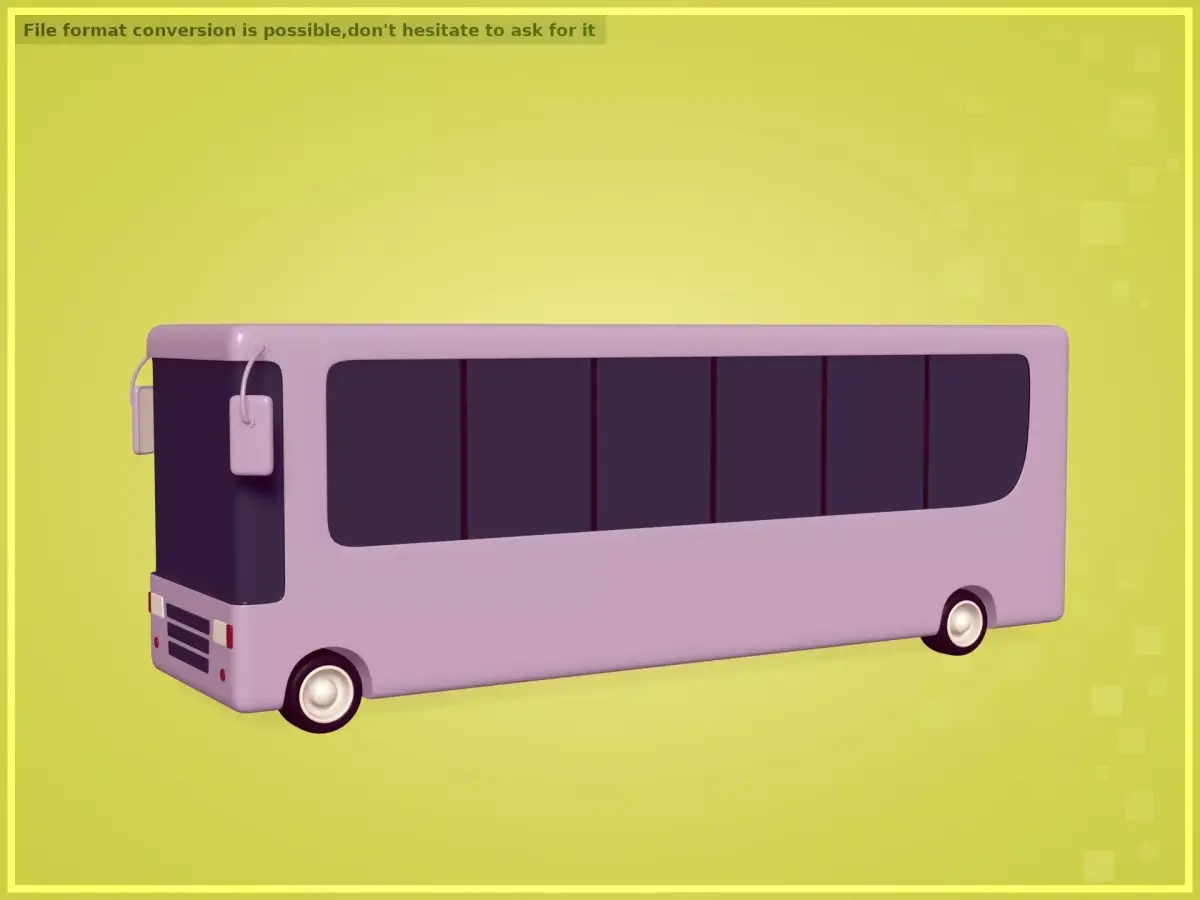 Cartoon Bus Low-poly 3D model