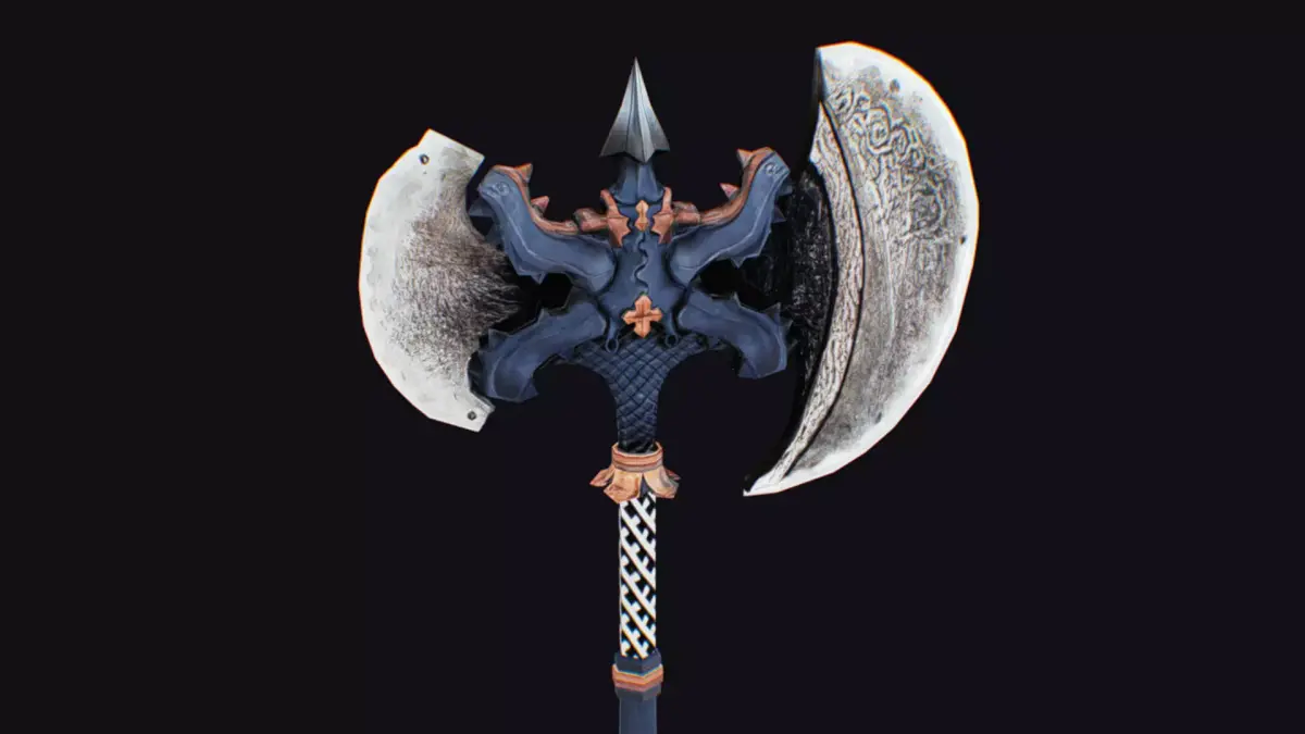 Axe Pickaxe Pike Cutting Hatchet Weapon Halberd Fantasy Bill Low-poly 3D model