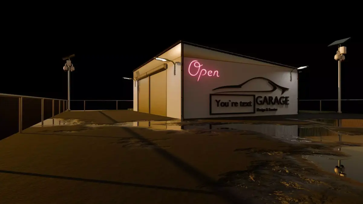 Garage Rigged  Animated 3D model