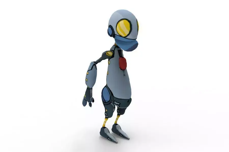 Relaxed Robot Low-poly 3D model